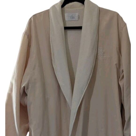 Ritz Carlton Spa Half Moon Bay Bath Robe L/XL Tan Vintage Shawl Collar W/ Belt U - Picture 3 of 13
